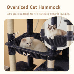 Heybly cat tree top pentagonal platform optimizing access.