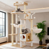 Heybly cat tree top perch offers a spacious resting spot for large cats
