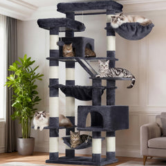 Heybly cat-tree two hammocks invite lounging and playtime.