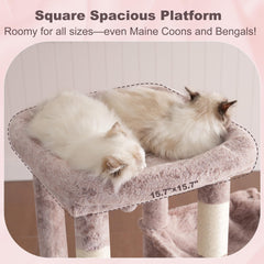 Heybly heavy-duty cat tree four-level design supports climbing and lounging.