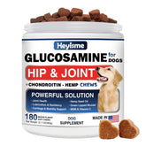 HEYISME dog glucosamine chews bottle provides joint support.