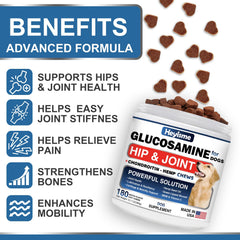HEYISME hip joint support dog chews jar aids mobility.