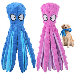 HGB octopus no-stuffing dog toy in a two-pack for interactive play