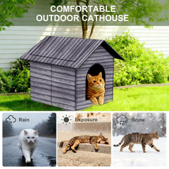 HHONG RI SHENG large cat house provides roomy shelter for bigger pets.