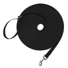 Hi Kiss long dog leash 100ft length for controlled recalls outdoors.