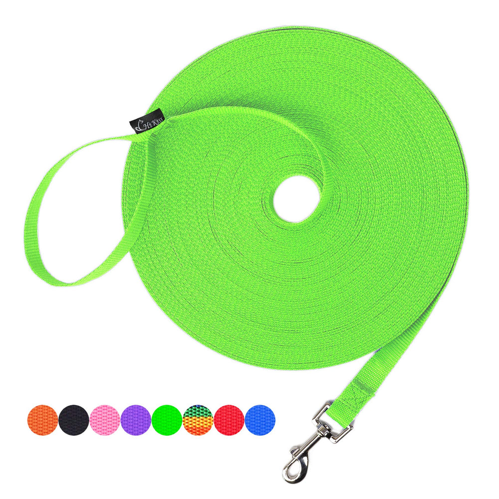 Hi Kiss dog training leash closeup showing durable stitching for long sessions.