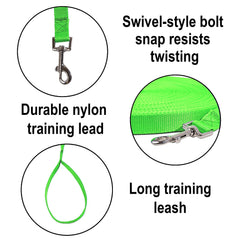 Hi Kiss long-lead camping-leash green ideal for safe outdoor exploration.