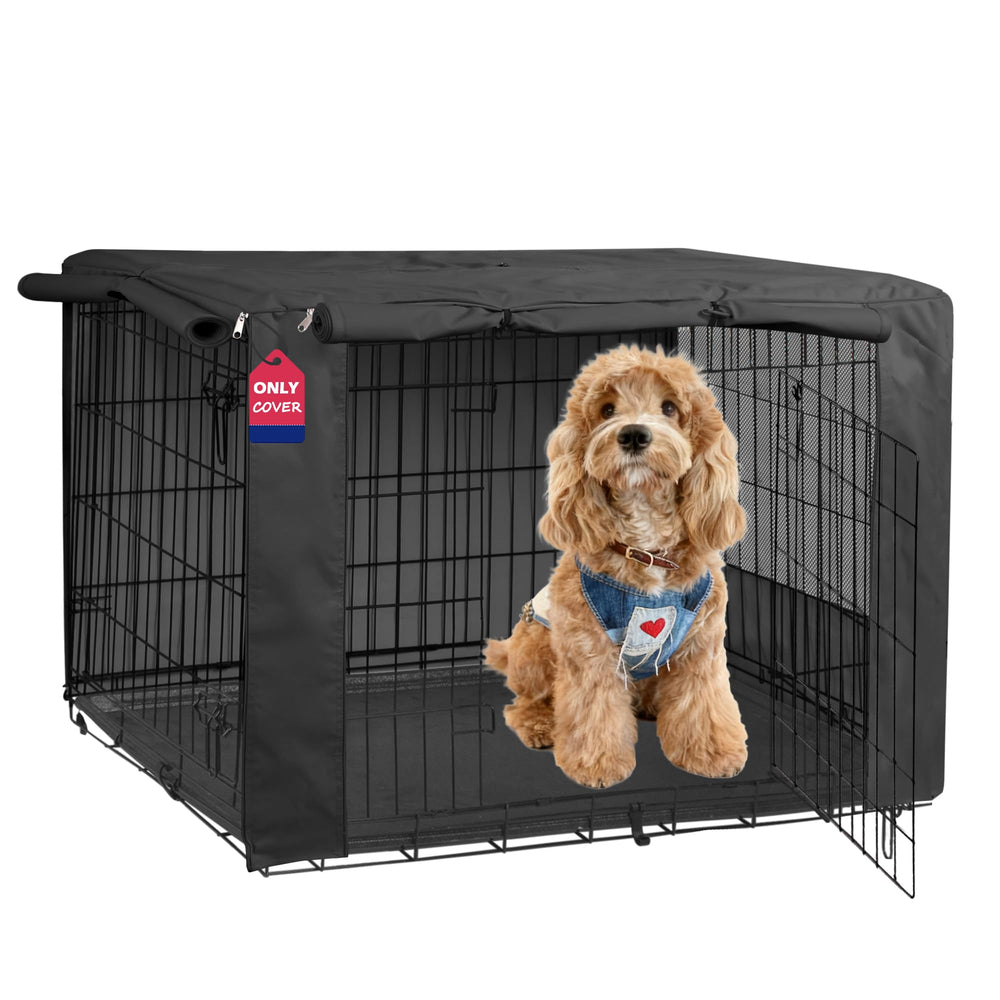 HiCaptain breathable crate cover front view improves airflow and privacy for calm naps.