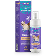 HICC PET Anal Gland Spray bottle delivers targeted relief and freshness around the rear area.