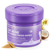 HICC PET Cat Chin Acne Finger Wipes package for easy chin cleansing and oil removal