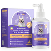 HICC PET dental spray bottle closeup showing easy dog oral care
