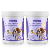 HICC PET Ear Cleaner Wipes packaging for dogs and cats, highlighting natural formula for gentle cleansing.