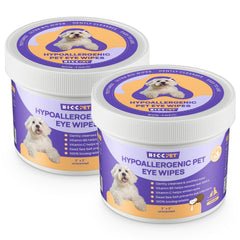 HICC PET Eyes Wipes packaging showing 200-count box for easy eye care on the go