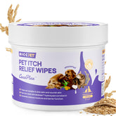 HICC PET Itch Relief Wipes packaging shown for easy on-the-go itch relief.