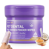 HICC PET Pro dog teeth wipes peanut butter pack for no-rinse dental care.