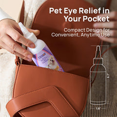 HICC PET tear stain removal eye care close-up demonstrates stain cleansing.