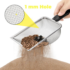Hiceeden ergonomic non-slip handle ensures secure grip when wet during reptile tank cleaning.