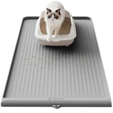 HICOOI cat litter mat with diversion groove traps litter for a cleaner floor