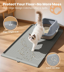 HICOOI large 36x24 mat provides ample space for multiple cats