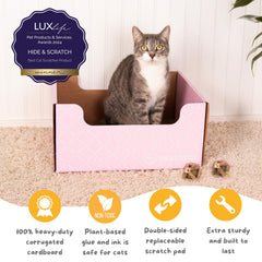 Hide & Scratch light pink diamond interior view for lounging and scratching surface.