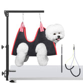 HIDOG dog grooming arm clamp secures the table for safe home grooming
