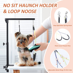 HIDOG loop noose with adjustable ring keeps pets secure during grooming