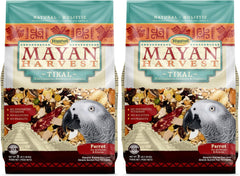 Higgins Mayan Harvest Tikal parrot food two-pack front view, showcasing appealing nutrition.