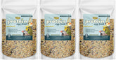Higgins Protein Egg Food 3-pack bags offer a protein boost for birds.