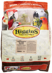 Higgins Safflower Gold conure and cockatiel food in 25lb bag for balanced nutrition