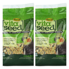 Higgins Vita Seed Natural Blend Cockatiel Food 2-pack bag supports balanced diet and variety.