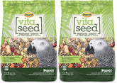Higgins Vita Seed Natural Blend parrot food two-pack front view for convenient everyday feeding