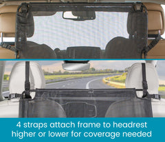 Adjustable height keeps the rear view clear, ensuring safe driving with rear-view mirrors unobstructed.