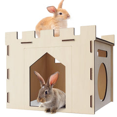 HIIMALEX bunny house castle provides a spacious hideout for rabbits and small pets.