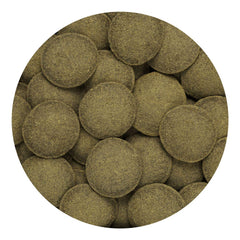 Hikari wafers served in bowl show natural pellet form and palatable texture.