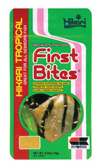 Hikari First Bites pellets suspended in water support even the smallest fry feeding.