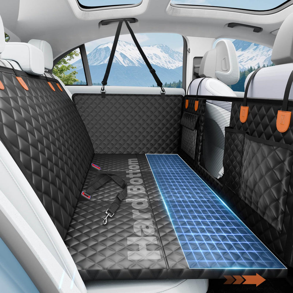 HikeSeptPals dog seat cover provides full back-seat protection for secure rides