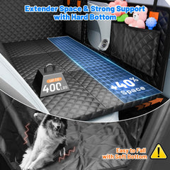 HikeSeptPals hard-bottom board keeps dogs stable during bumpy rides