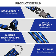 Hikiko blue collar featuring adjustable fit to prevent escapes