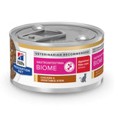 Hill's Prescription Diet GI Biome Stress wet cat food bowl ready for serving supports digestion.