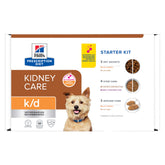 Hill's k/d dry chicken 5.25 oz bag highlighting kidney-supportive nutrition for dogs.