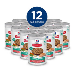Hill's Science Diet serving bowl with salmon stew, ideal for weight maintenance