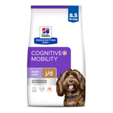 Hills Prescription Diet Brain Care JD dry dog food bag showing aging dogs cognitive support potential