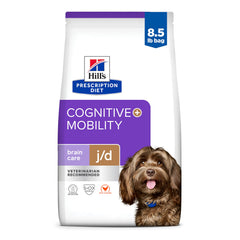 Hills Prescription Diet Brain Care JD dry dog food bag showing aging dogs cognitive support potential
