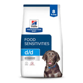 Hill's Prescription Diet d/d potato-venison dry dog food bag supports sensitive dogs