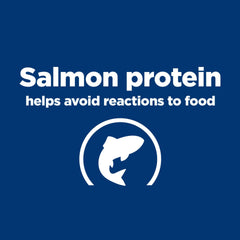 Hill's Prescription Diet d/d single-protein formula close-up; helps limit ingredients.