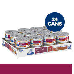 Hill's i/d 24-pack cans offering digestive-supporting nutrition for adult cats.