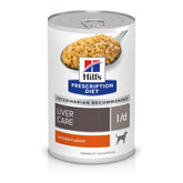 Hill's Prescription Diet l/d chicken canned dog food pour shows meal-ready texture supporting liver-friendly feeding.