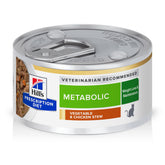 Hill's Prescription Diet Metabolic vegetables and chicken stew can support weight management with savory flavor.