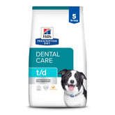 Hill's t/d dental care dry dog food kibble cleans teeth and freshens breath