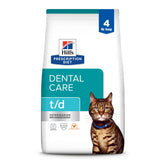 Hill's Prescription Diet t/d dental care kibble closeup supports dental cleaning